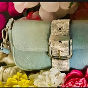 NEW Denim Clutch w/ Rhinestone Buckle Bag by Claire’s